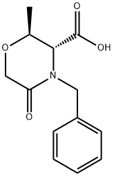 (2S,3R)-2-Methyl-5-oxo-4-(phenylMethyl)-3-Morpholinecarboxylic acid Structure