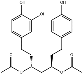 1-(3,4-Dihydroxyphenyl)-
7-(4-hydroxyphenyl)heptane-3,5-diyl diacetate Struktur