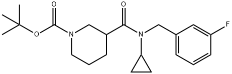 3-[Cyclopropyl-(3-fluoro-benzyl)-carbaMoyl]-piperidine-1-carboxylic acid tert-butyl ester Struktur