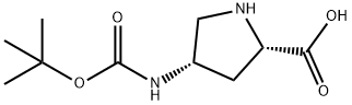 (2S,4S)-4-((tert-Butoxycarbonyl)aMino)pyrrolidine-2-carboxylic acid Struktur