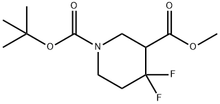 1-tert-butyl 3-Methyl 4,4-difluoropiperidine-1,3-dicarboxylate Struktur