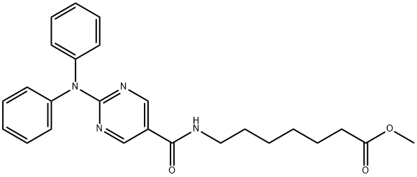 7-({2-[(1-Methyl-buta-1,3-dienyl)-phenyl-aMino]-pyriMidine-5-carbonyl}-aMino)-heptanoic acid Methyl ester Struktur