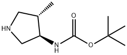 tert-Butyl ((3R,4S)-4-Methylpyrrolidin-3-yl)carbaMate Struktur