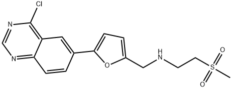 N-((5-(4-chloroquinazolin-6-yl)furan-2-yl)Methyl)-2-(Methylsulfonyl)ethanaMine Struktur