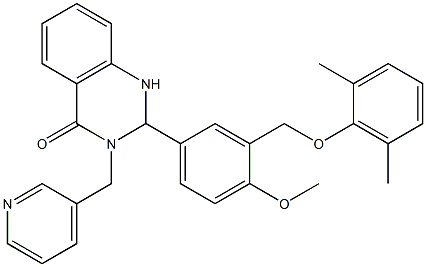 4(1H)-Quinazolinone, 2-[3-[(2,6-diMethylphenoxy)Methyl]-4-Methoxyphenyl]-2,3-dihydro-3-(3-pyridinylMethyl)- Struktur