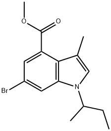 1H-Indole-4-carboxylic acid, 6-broMo-3-Methyl-1-(1-Methylpropyl)-, Methyl ester Struktur