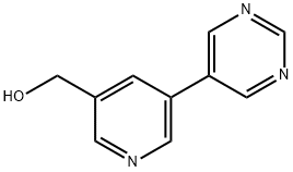 (5-(pyrimidin-5-yl)pyridin-3-yl)methanol Struktur