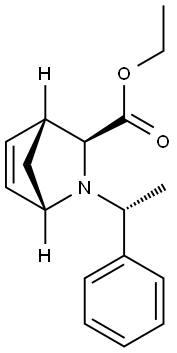 2-Azabicyclo[2.2.1]hept-5-ene-3-carboxylic acid, 2-[(1R)-1-phenylethyl]-, ethyl ester, (1S,3S,4R)- Struktur