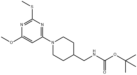 [1-(6-Methoxy-2-Methylsulfanyl-pyriMidin-4-yl)-piperidin-4-ylMethyl]-carbaMic acid tert-butyl ester Struktur