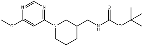 [1-(6-Methoxy-pyriMidin-4-yl)-piperidin-3-ylMethyl]-carbaMic acid tert-butyl ester Struktur