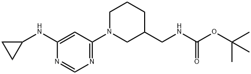 [1-(6-CyclopropylaMino-pyriMidin-4-yl)-piperidin-3-ylMethyl]-carbaMic acid tert-butyl ester Struktur