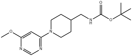 [1-(6-Methoxy-pyriMidin-4-yl)-piperidin-4-ylMethyl]-carbaMic acid tert-butyl ester Struktur