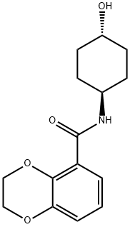 (1R,4R)-2,3-Dihydro-benzo[1,4]dioxine-5-carboxylic acid (4-hydroxy-cyclohexyl)-aMide Struktur