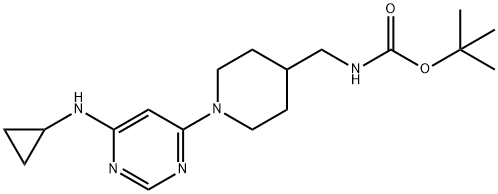 [1-(6-CyclopropylaMino-pyriMidin-4-yl)-piperidin-4-ylMethyl]-carbaMic acid tert-butyl ester Struktur