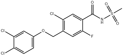 5-chloro-4-[(3,4-dichlorophenoxy)Methyl]-2-fluoro-N-(Methylsulfonyl)benzaMide Struktur