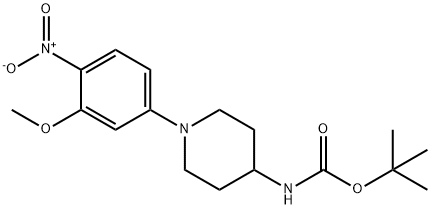 [1-(3-Methoxy-4-nitro-phenyl)-piperidin-4-yl]-carbaMic acid tert-butyl ester Struktur