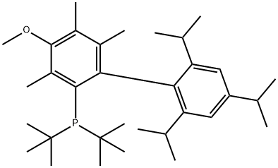 2-Di-t-butylphosphino-4-Methoxy-3,5,6-triMethyl-2',4',6'-tri-i-propylbiphenyl, Min. 98% [~1:1 Mixture with regioisoMer, 2-Di-t-butylphosphino-5-Methoxy-3,4,6-triMethyl-2',4',6'-tri-i-propylbiphenyl] Struktur