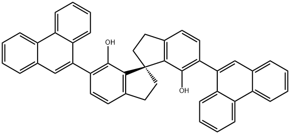 (1R)- 2,2',3,3'-tetrahydro-6,6'-di-9-phenanthrenyl-1,1'-Spirobi[1H-indene]-7,7'-diol Struktur