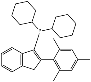 Dicyclohexyl(2-Mesityl-1H-inden-1-yl)phosphine Struktur