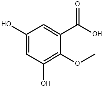 3,5-Dihydroxy-2-Methoxybenzoic acid Struktur