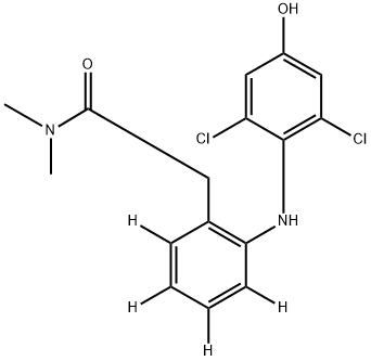 2-[2-(2',6'-Dichloro-4'-hydroxphenylaMino)phenyl-d4]-N,N-diMethylacetaMide Struktur