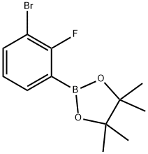 2-(3-BroMo-2-fluoro-phenyl)-4,4,5,5-tetraMethyl-[1,3,2]dioxaborolane Struktur