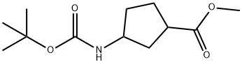 Cyclopentanecarboxylic acid, 3-[[(1,1-diMethylethoxy)carbonyl]aMino]-, Methyl ester Struktur