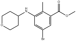 Benzoic acid, 5-broMo-2-Methyl-3-[(tetrahydro-2H-pyran-4-yl)aMino]-, Methyl ester