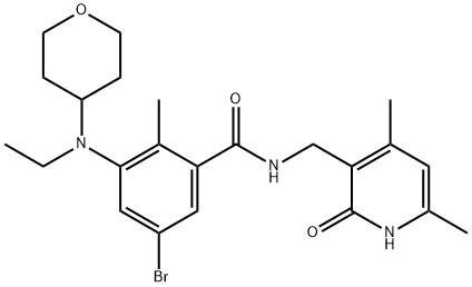 5-bromo-N-((4,6-dimethyl-2-oxo-1,2-dihydropyridin-3-yl)methyl)-3-(ethyl(tetrahydro-2H-pyran-4-yl)amino)-2-methylbenzamide