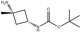 tert-butyl (trans-3-aMino-3-Methylcyclobutyl)carbaMate Struktur