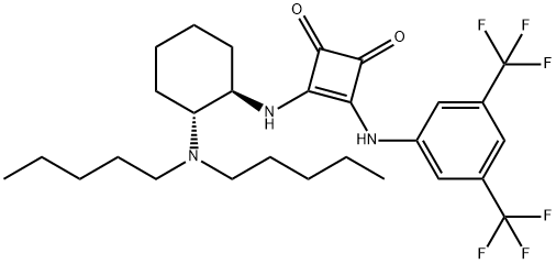 3-[[3,5-bis(trifluoroMethyl)phenyl]aMino]-4-[[(1R,2R)-2-(dipentylaMino)cyclohexyl]aMino]-3-Cyclobutene-1,2-dione Struktur