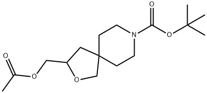 N-Boc-3-[(acetyloxy)Methyl]-2-Oxa-8-azaspiro[4.5]decane Structure