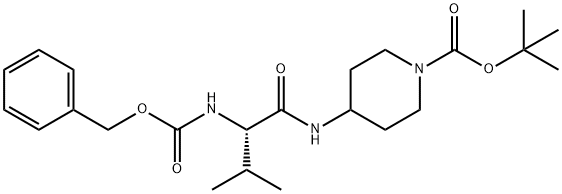 4-((S)-2-BenzyloxycarbonylaMino-3-Methyl-butyrylaMino)-piperidine-1-carboxylic acid tert-butyl ester Struktur