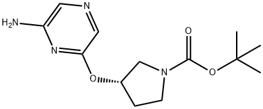 (S)-3-(6-AMino-pyrazin-2-yloxy)-pyrrolidine-1-carboxylic acid tert-butyl ester Struktur