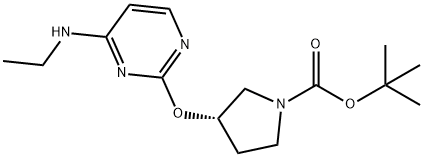 (S)-3-(4-EthylaMino-pyriMidin-2-yloxy)-pyrrolidine-1-carboxylic acid tert-butyl ester Struktur