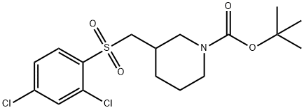 3-(2,4-Dichloro-benzenesulfonylmethyl)-piperidine-1-carboxylic acid tert-butyl ester Struktur