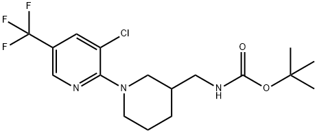 (3'-Chloro-5'-trifluoroMethyl-3,4,5,6-tetrahydro-2H-[1,2']bipyridinyl-3-ylMethyl)-carbaMic acid tert-butyl ester Struktur