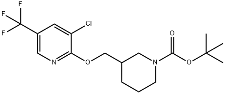 3-(3-Chloro-5-trifluoroMethyl-pyridin-2-yloxyMethyl)-piperidine-1-carboxylic acid tert-butyl ester Struktur