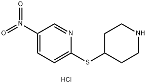 5-Nitro-2-(piperidin-4-ylsulfanyl)-pyridine hydrochloride Struktur