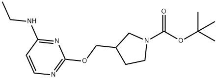 3-(4-EthylaMino-pyriMidin-2-yloxyMethyl)-pyrrolidine-1-carboxylic acid tert-butyl ester Struktur