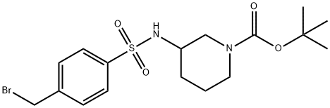 3-(4-BroMoMethyl-benzenesulfonylaMino)-piperidine-1-carboxylic acid tert-butyl ester Struktur