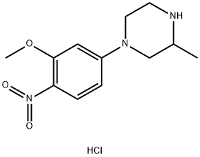 1-(3-Methoxy-4-nitro-phenyl)-3-Methyl-piperazine hydrochloride Struktur