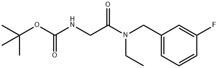 {[Ethyl-(3-fluoro-benzyl)-carbaMoyl]-Methyl}-carbaMic acid tert-butyl ester Struktur