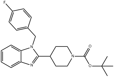 4-[1-(4-Fluoro-benzyl)-1H-benzoiMidazol-2-yl]-piperidine-1-carboxylic acid tert-butyl ester Struktur