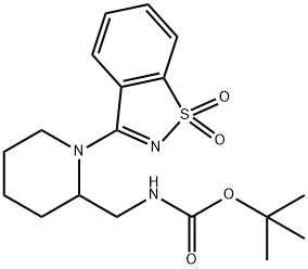 tert-Butyl ((1-(1,1-dioxidobenzo[d]isothiazol-3-yl)piperidin-2-yl)Methyl)carbaMate Struktur