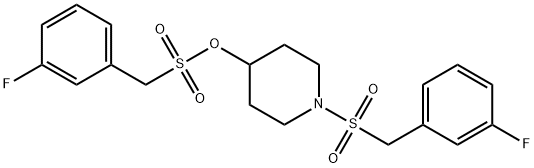 (3-Fluoro-phenyl)-Methanesulfonic acid 1-(3-fluoro-phenylMethanesulfonyl)-piperidin-4-yl ester Struktur