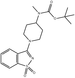 tert-Butyl (1-(1,1-dioxidobenzo[d]isothiazol-3-yl)piperidin-4-yl)(Methyl)carbaMate Struktur