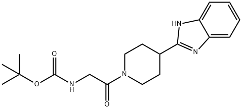 {2-[4-(1H-BenzoiMidazol-2-yl)-piperidin-1-yl]-2-oxo-ethyl}-carbaMic acid tert-butyl ester Struktur