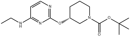 (R)-3-(4-EthylaMino-pyriMidin-2-yloxy)-piperidine-1-carboxylic acid Struktur