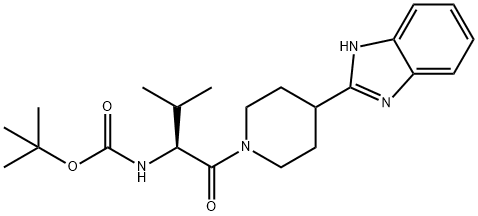 {(S)-1-[4-(1H-BenzoiMidazol-2-yl)-piperidine-1-carbonyl]-2-Methyl-propyl}-carbaMic acid tert-butyl ester Struktur